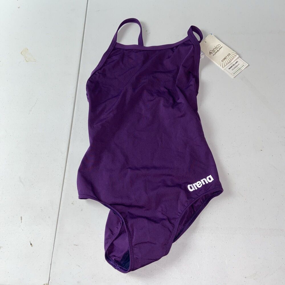Arena Swimsuit 32 Team One Piece Plum White Swimming Carvico
